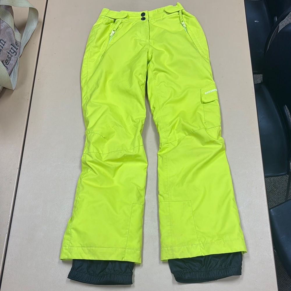 Rossignol Yellow Waterproof Ski Pants with Adjustable Waistband